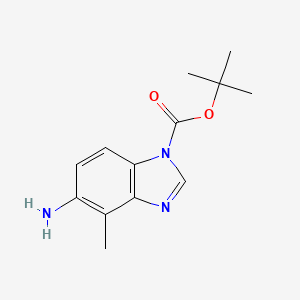 molecular formula C13H17N3O2 B8507806 5-Amino-1-tert-butoxycarbonyl-4-methylbenzimidazole 