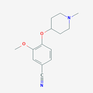 molecular formula C14H18N2O2 B8507814 3-Methoxy-4-(1-methyl-piperidine-4-yloxy)-benzonitrile 