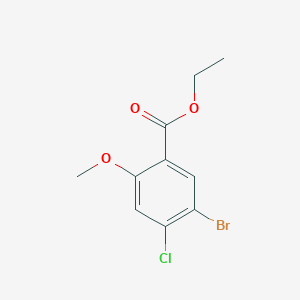 molecular formula C10H10BrClO3 B8507816 Ethyl 5-bromo-4-chloro-2-methoxybenzoate 
