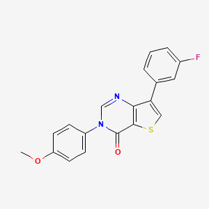 molecular formula C19H13FN2O2S B8507846 7-(3-Fluorophenyl)-3-(4-methoxyphenyl)thieno[3,2-d]pyrimidin-4(3H)-one 
