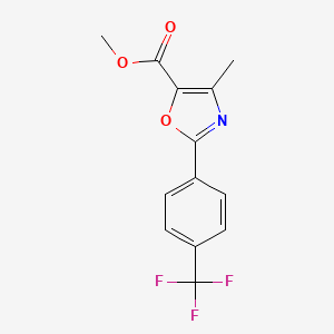 molecular formula C13H10F3NO3 B8507910 4-Methyl-2-(4-trifluoromethyl-phenyl)-oxazole-5-carboxylic acid methyl ester 