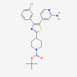 molecular formula C24H27ClN4O2S B8507973 Tert-butyl 4-[5-(2-aminopyridin-4-yl)-4-(3-chlorophenyl)-1,3-thiazol-2-yl]piperidine-1-carboxylate CAS No. 365430-38-2