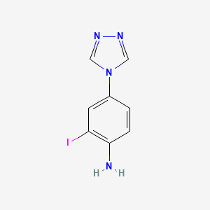 molecular formula C8H7IN4 B8508017 2-Iodo-4-(1,2,4-triazol-4-yl)aniline 