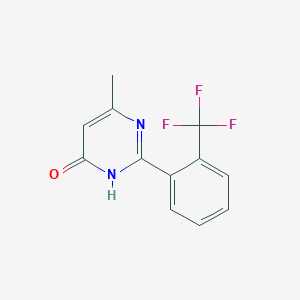 molecular formula C12H9F3N2O B8508081 4(3H)-Pyrimidinone, 6-methyl-2-[2-(trifluoromethyl)phenyl]- 