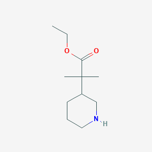 molecular formula C11H21NO2 B8508132 Ethyl 2-methyl-2-(piperidin-3-yl)propanoate 