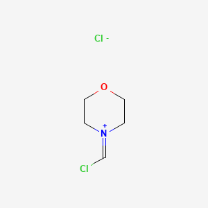 molecular formula C5H9Cl2NO B8508138 Morpholinium, 4-(chloromethylene)-, chloride CAS No. 59611-75-5