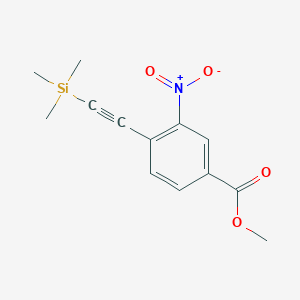 molecular formula C13H15NO4Si B8508208 Methyl 3-nitro-4-trimethylsilylethynylbenzoate 