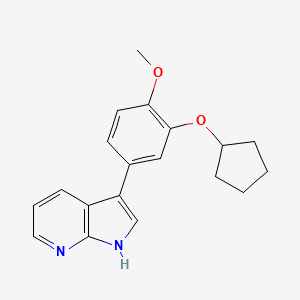 molecular formula C19H20N2O2 B8508300 3-[3-(Cyclopentyloxy)-4-methoxyphenyl]-1H-pyrrolo[2,3-b]pyridine CAS No. 880770-84-3