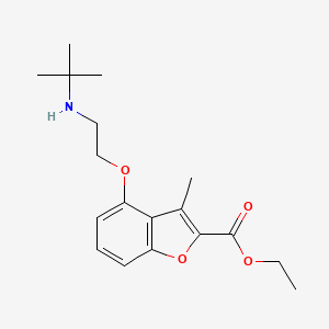 molecular formula C18H25NO4 B8508307 Ethyl 4-{2-[(tert-butyl)amino]ethoxy}-3-methylbenzo[d]furan-2-carboxylate 