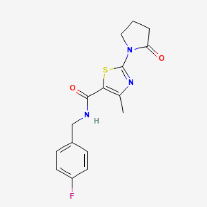 molecular formula C16H16FN3O2S B8508411 N-(4-fluorobenzyl)-4-methyl-2-(2-oxopyrrolidin-1-yl)thiazole-5-carboxamide 