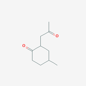 molecular formula C10H16O2 B8508454 4-Methyl-2-(2-oxopropyl)cyclohexanone 