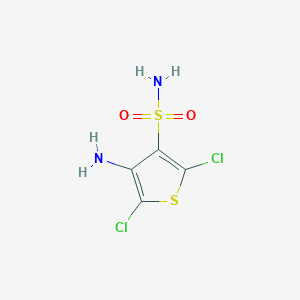 molecular formula C4H4Cl2N2O2S2 B8508458 4-Amino-2,5-dichloro-3-thiophenesulphonamide 