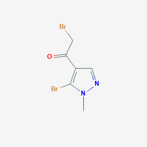 molecular formula C6H6Br2N2O B8508531 2-bromo-1-(5-bromo-1-methyl-1H-pyrazol-4-yl)ethanone 