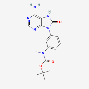 molecular formula C17H20N6O3 B8508536 tert-butyl 3-(6-amino-8-oxo-7H-purin-9(8H)-yl)phenyl(methyl)carbamate 