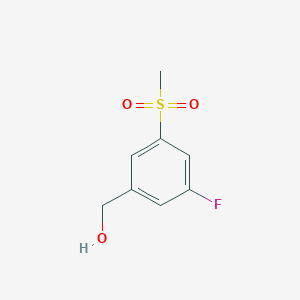 molecular formula C8H9FO3S B8508545 (3-Fluoro-5-(methylsulfonyl)phenyl)methanol 