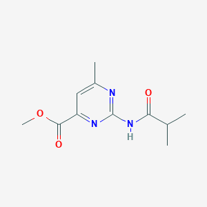 molecular formula C11H15N3O3 B8508558 Methyl 2-isobutyramido-6-methylpyrimidine-4-carboxylate 