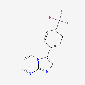 molecular formula C14H10F3N3 B8508589 2-Methyl-3-[4-(trifluoromethyl)phenyl]imidazo[1,2-a]pyrimidine 