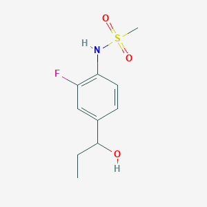 molecular formula C10H14FNO3S B8508617 N-[2-Fluoro-4-(1-hydroxypropyl)phenyl]methanesulfonamide CAS No. 824937-73-7