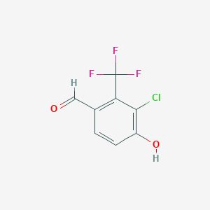 molecular formula C8H4ClF3O2 B8508619 3-Chloro-4-hydroxy-2-(trifluoromethyl)benzaldehyde 