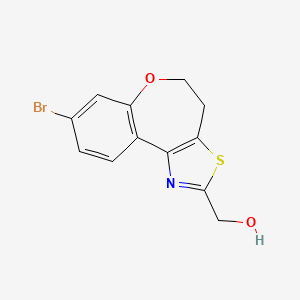 molecular formula C12H10BrNO2S B8508621 (8-Bromo-4,5-dihydro-6-oxa-3-thia-1-aza-benzo[e]azulen-2-yl)-methanol 