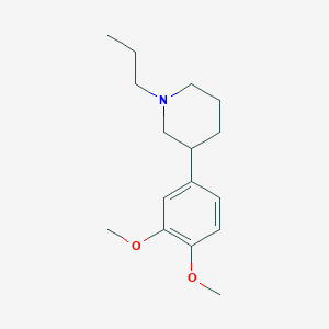 molecular formula C16H25NO2 B8508699 Piperidine, 3-(3,4-dimethoxyphenyl)-1-propyl- CAS No. 62033-61-8