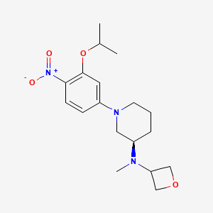 molecular formula C18H27N3O4 B8508726 (R)-1-(3-Isopropoxy-4-nitrophenyl)-N-methyl-N-(oxetan-3-YL)piperidin-3-amine 