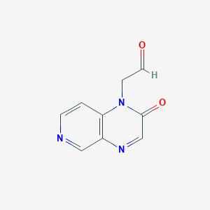 molecular formula C9H7N3O2 B8508731 (2-oxopyrido(3,4-b)pyrazin-1(2H)-yl)acetaldehyde 