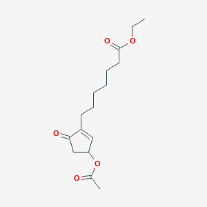 molecular formula C16H24O5 B8508732 Ethyl 7-[3-(acetyloxy)-5-oxocyclopent-1-EN-1-YL]heptanoate CAS No. 52419-10-0