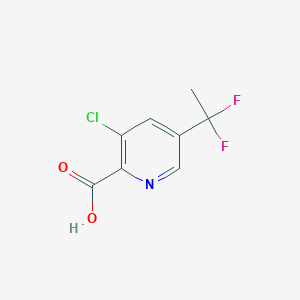 molecular formula C8H6ClF2NO2 B8508775 2-Pyridinecarboxylic acid, 3-chloro-5-(1,1-difluoroethyl)- 