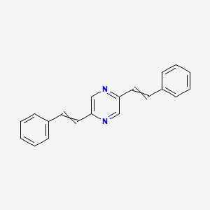 molecular formula C20H16N2 B8508844 2,5-Bis(2-phenylethenyl)pyrazine 