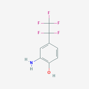 molecular formula C8H6F5NO B8508860 2-Amino-4-(pentafluoroethyl)phenol 