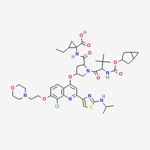 1-({1-[2-(Bicyclo[3.1.0]hex-3-yloxycarbonylamino)-3,3-dimethyl-butyryl]-4-[8-chloro-2-(2-isopropylamino-thiazol-4-yl)-7-(2-morpholin-4-yl-ethoxy)-quinolin-4-yloxy]-pyrrolidine-2-carbonyl}-amino)-2-ethyl-cyclopropanecarboxylic acid