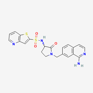 molecular formula C21H19N5O3S2 B8508931 Thieno[3,2-B]pyridine-2-sulfonic acid [1-(1-amino-isoquinolin-7-ylmethyl)-2-oxo-pyrroldin-3-YL]-amide 