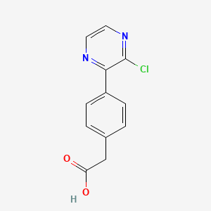molecular formula C12H9ClN2O2 B8508934 [4-(3-Chloropyrazin-2-yl)phenyl]acetic acid 