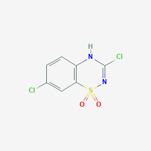 molecular formula C7H4Cl2N2O2S B8508974 3,7-dichloro-2H-1,2,4-benzothiadiazine 1,1-dioxide 