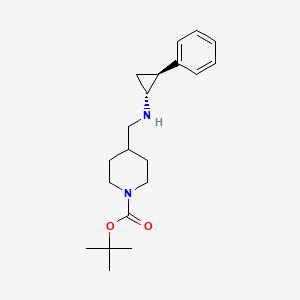 molecular formula C20H30N2O2 B8508992 1-Piperidinecarboxylic acid, 4-[[[(1R,2S)-2-phenylcyclopropyl]amino]methyl]-, 1,1-dimethylethyl ester 