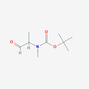 molecular formula C9H17NO3 B8509161 tert-butyl N-methyl-N-(1-oxopropan-2-yl)carbamate 