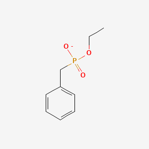 molecular formula C9H12O3P- B8509192 Phosphonic acid, P-(phenylmethyl)-, monoethyl ester 