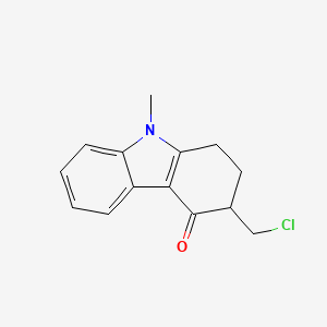 molecular formula C14H14ClNO B8509200 3-(chloromethyl)-1,2,3,9-tetrahydro-9-methyl-4H-carbazol-4-one CAS No. 99614-72-9
