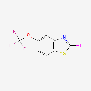 molecular formula C8H3F3INOS B8509219 Benzothiazole, 2-iodo-5-(trifluoromethoxy)- 