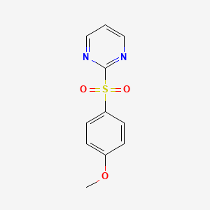 molecular formula C11H10N2O3S B8509253 2-(4-Methoxybenzene-1-sulfonyl)pyrimidine CAS No. 26578-79-0