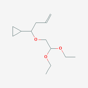 molecular formula C13H24O3 B8509293 [1-(2,2-Diethoxyethoxy)but-3-en-1-yl]cyclopropane 