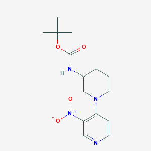 molecular formula C15H22N4O4 B8509376 Tert-butyl 1-(3-nitropyridin-4-yl)piperidin-3-ylcarbamate 