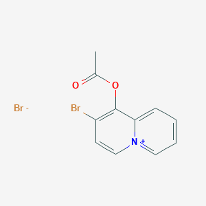 molecular formula C11H9Br2NO2 B8509466 1-(Acetyloxy)-2-bromoquinolizin-5-ium bromide CAS No. 58637-31-3
