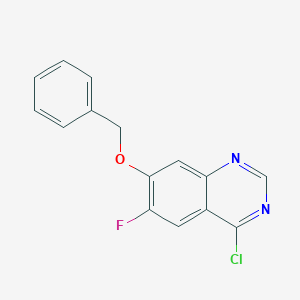 molecular formula C15H10ClFN2O B8509477 7-(Benzyloxy)-4-chloro-6-fluoroquinazoline 