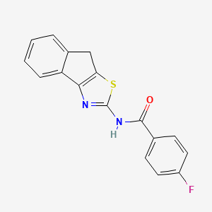 molecular formula C17H11FN2OS B8509532 4-fluoro-N-(8H-indeno[1,2-d]thiazol-2-yl)benzamide 