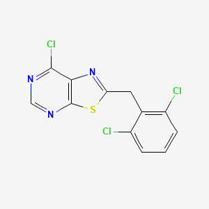 molecular formula C12H6Cl3N3S B8509585 7-Chloro-2-(2,6-dichloro-benzyl)-thiazolo[5,4-d]pyrimidine 