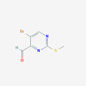 molecular formula C6H5BrN2OS B8509644 5-Bromo-2-(methylthio)pyrimidine-4-carbaldehyde 