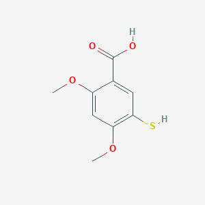 molecular formula C9H10O4S B8509807 2,4-Dimethoxy-5-mercaptobenzoic acid 