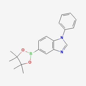 molecular formula C19H21BN2O2 B8509816 1-Phenyl-5-(4,4,5,5-tetramethyl-[1,3,2]dioxaborolan-2-yl)-1H-benzoimidazole 
